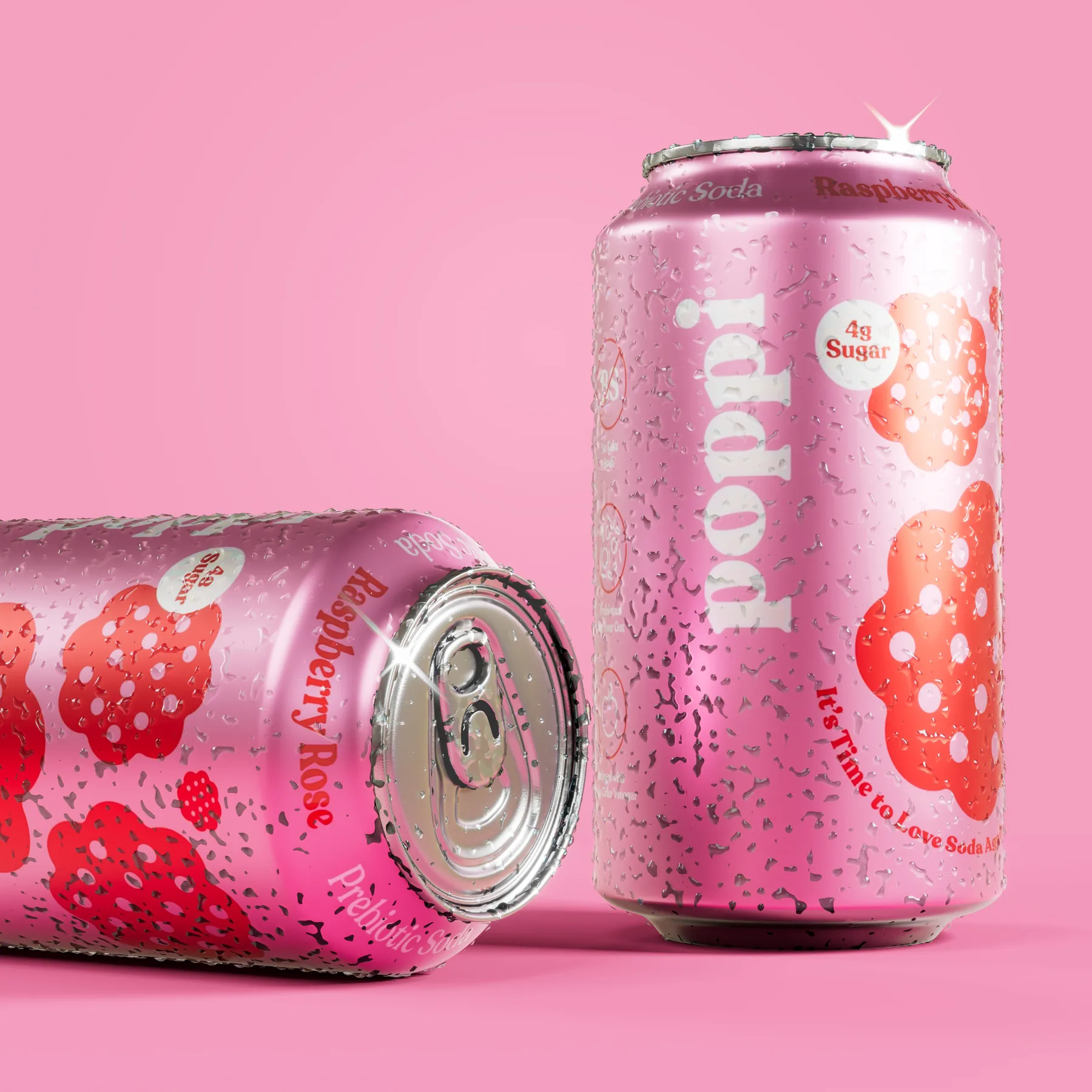 Pink soda can render with soft studio lighting
